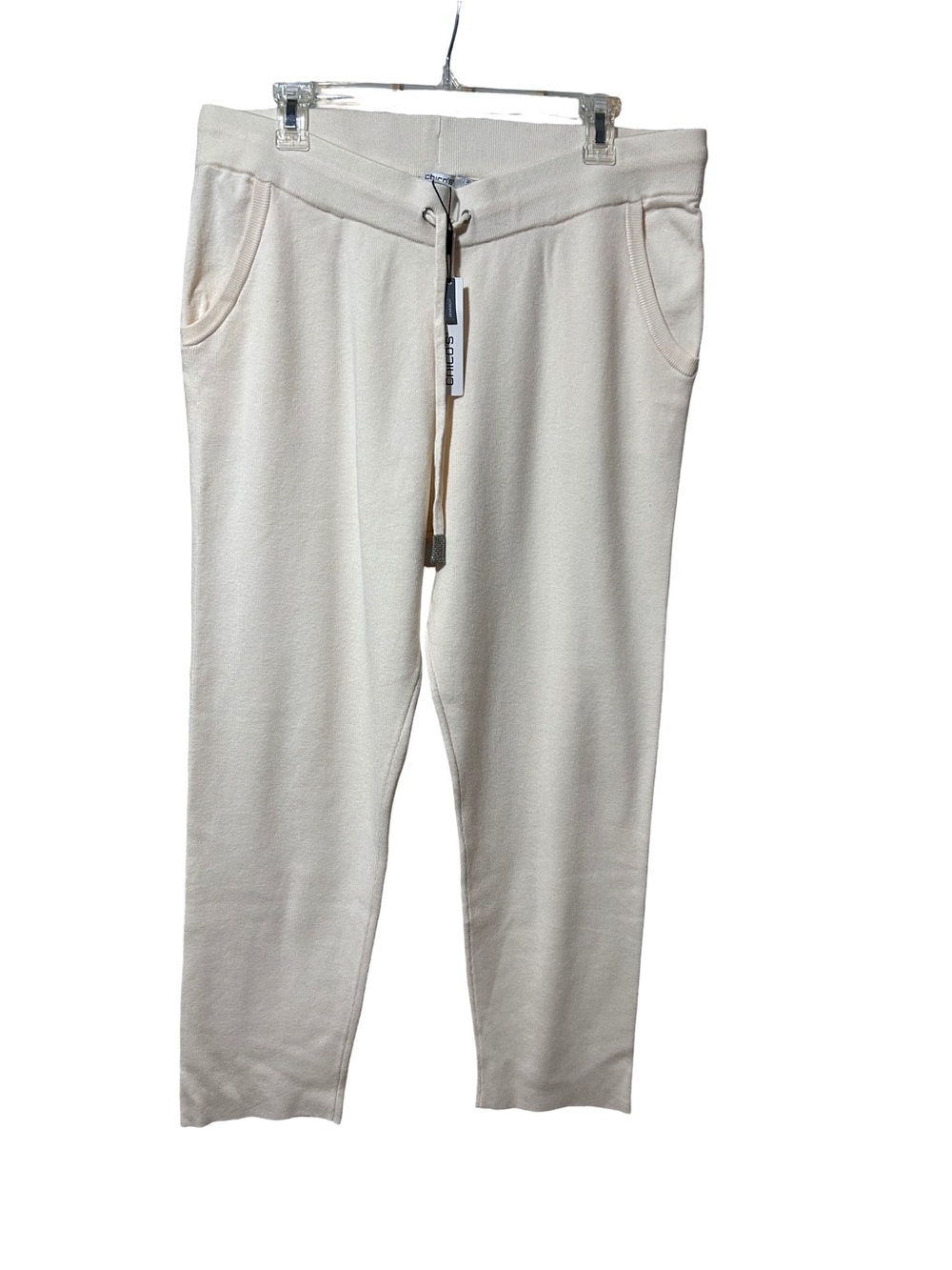 Chico’s NWT Zenergy Luxe Cream Tapered Ankle Pants Size (2R) Large